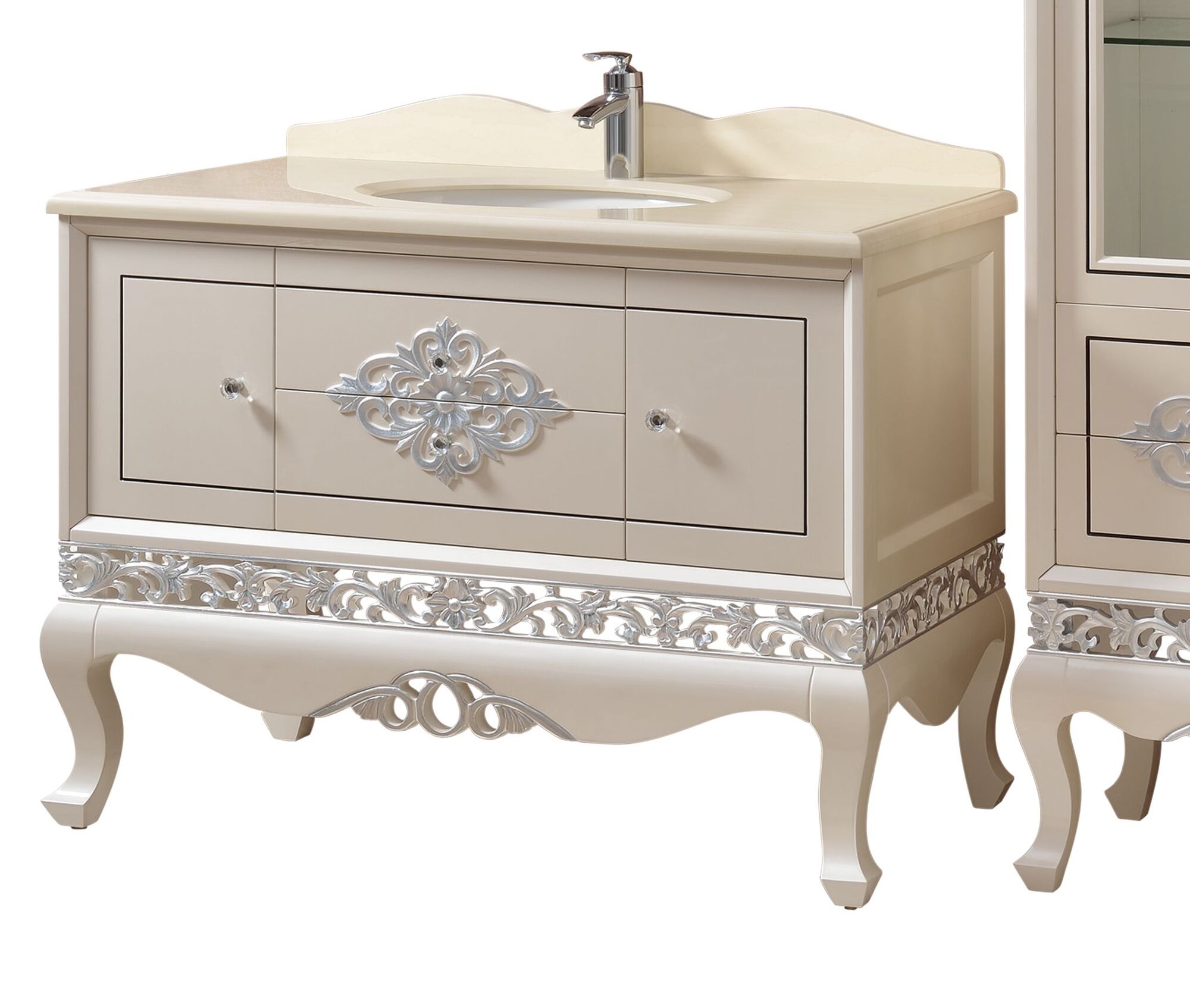 Тумба VERSAILLES арт. BDF-A2039 Перламутр с серебром Tessoro BDFA2039CPS - Вид №2