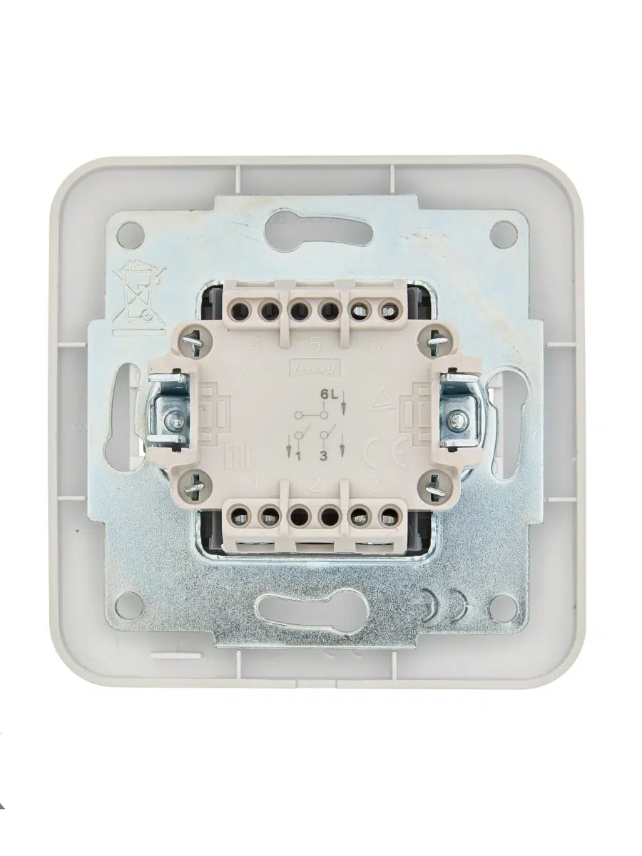 ASTI Выключатель двойной жемчужно-белый перламутр LEZARD 7081-3030-101 - Вид №2