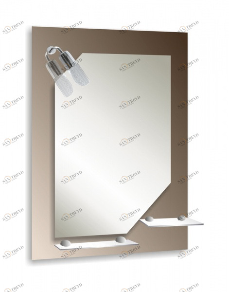 Зеркало Квадро с фонарем 750х530 (039) Квадро МИР ЗЕРКАЛ 232244