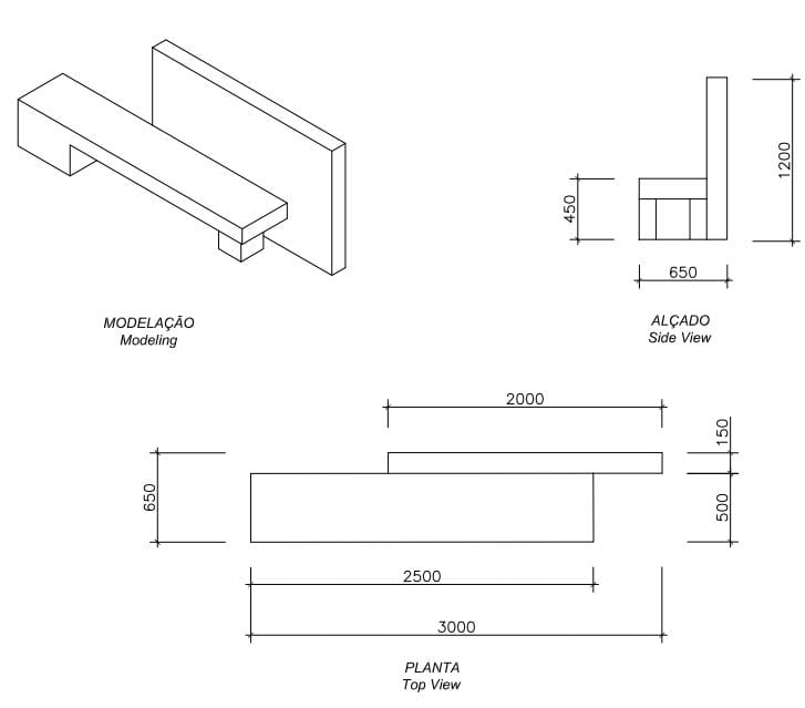 Бетонная скамья со спинкой amop Águeda ARCH-00111594 - Вид №1