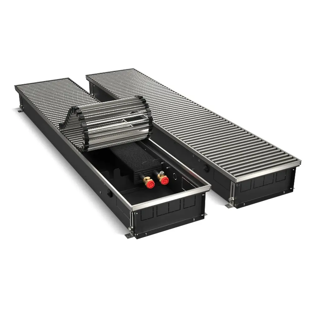 Внутрипольный конвектор Royal Thermo Atrium 2000x250x110 мм боковое подключение 1 теплообменник с решеткой STLM-2165847