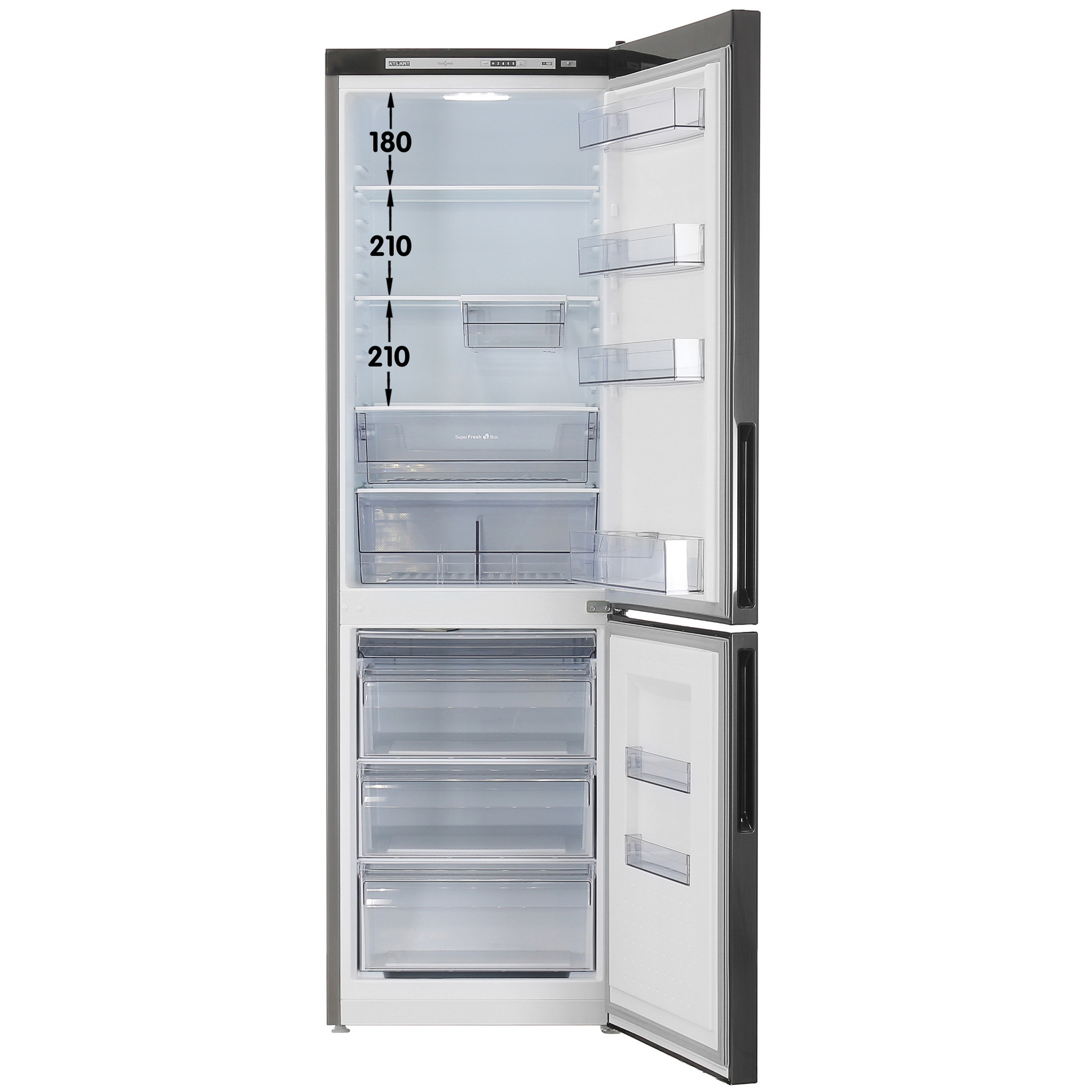 9055853 Холодильник с морозильником   ATLANT ХМ-4624-151 черный STDN-0008958 - Вид №1