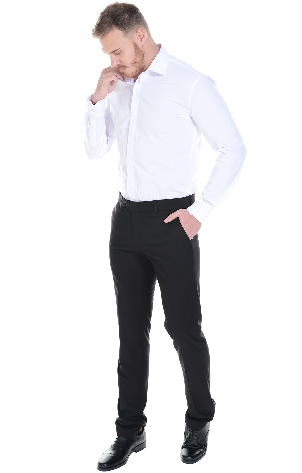 62466 Рубашка мужская  white El-Risto  Корпоративная одежда  размер 42/170-176  - Вид №20