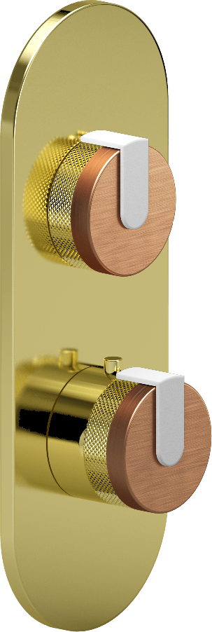 E-8026-R1BRGE0-L1WT-PB-T Планка M-Series с 2 ручками - Внешняя часть GRAFF MOD+