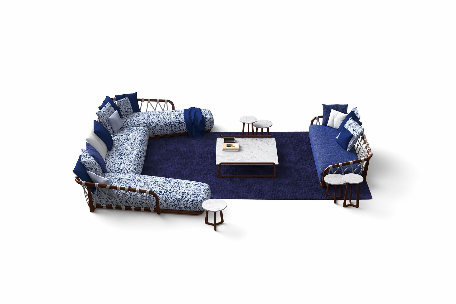 Низкий квадратный журнальный столик из каррарского мрамора Exteta Sunset ARCH-00046511 - Вид №8