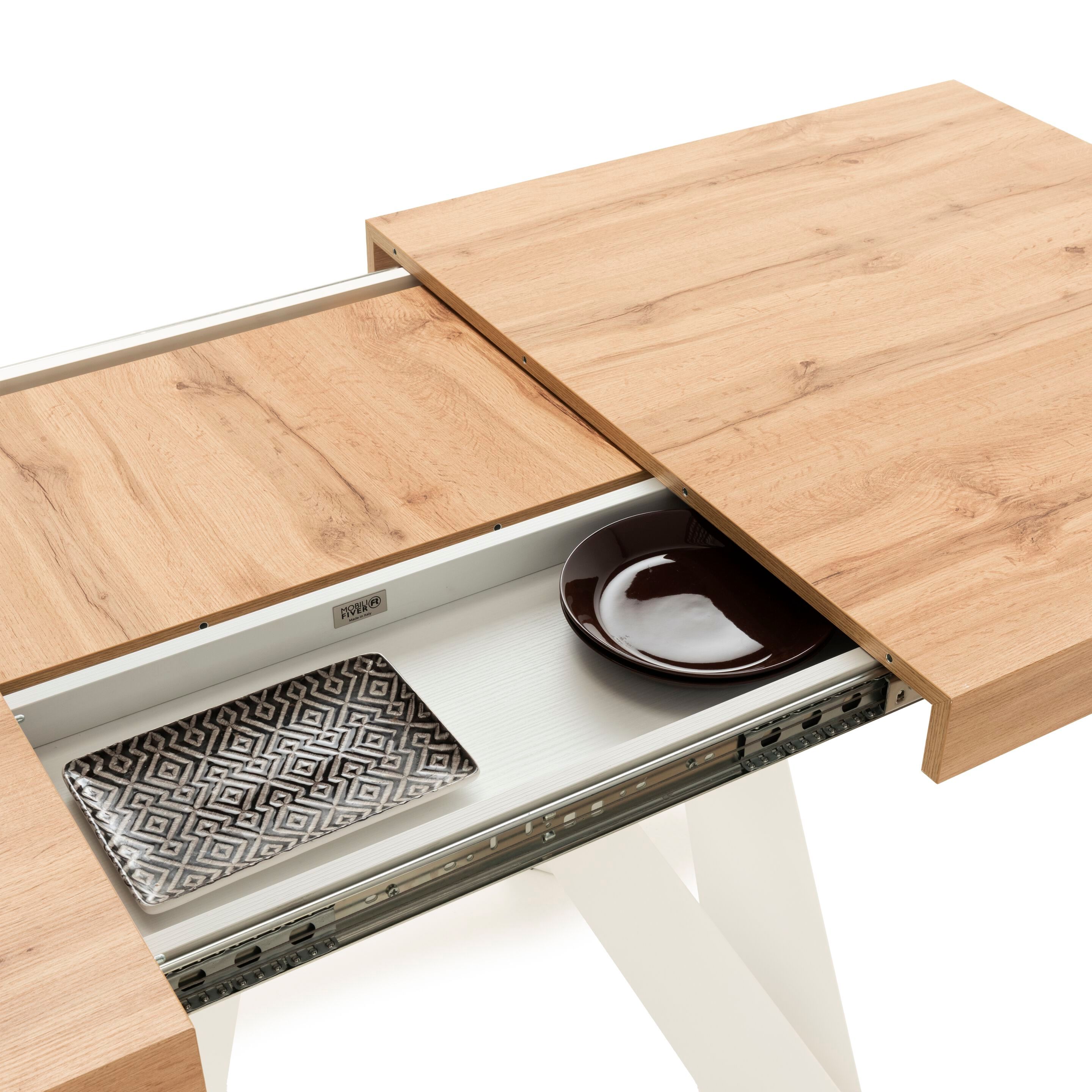 Выдвижной прямоугольный стол из железа с меламиновой столешницей Mobili Fiver ROMINA ARCH-00069646 - Вид №13