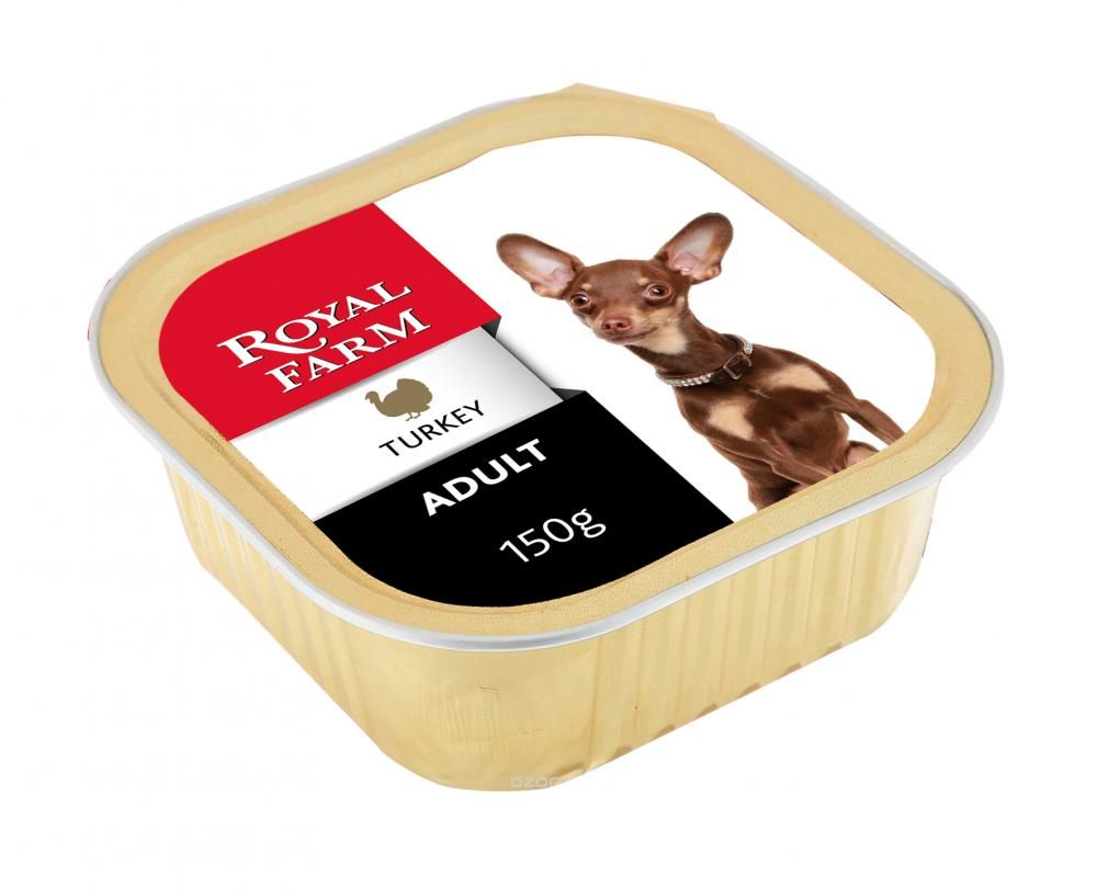 ПР0043296 Корм для собак индейка конс. 150г ROYAL FARM 