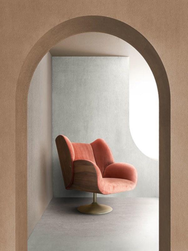 Essential Home Вращающееся кресло из ткани с подлокотниками Happy few sun-id-1357429 - Вид №3