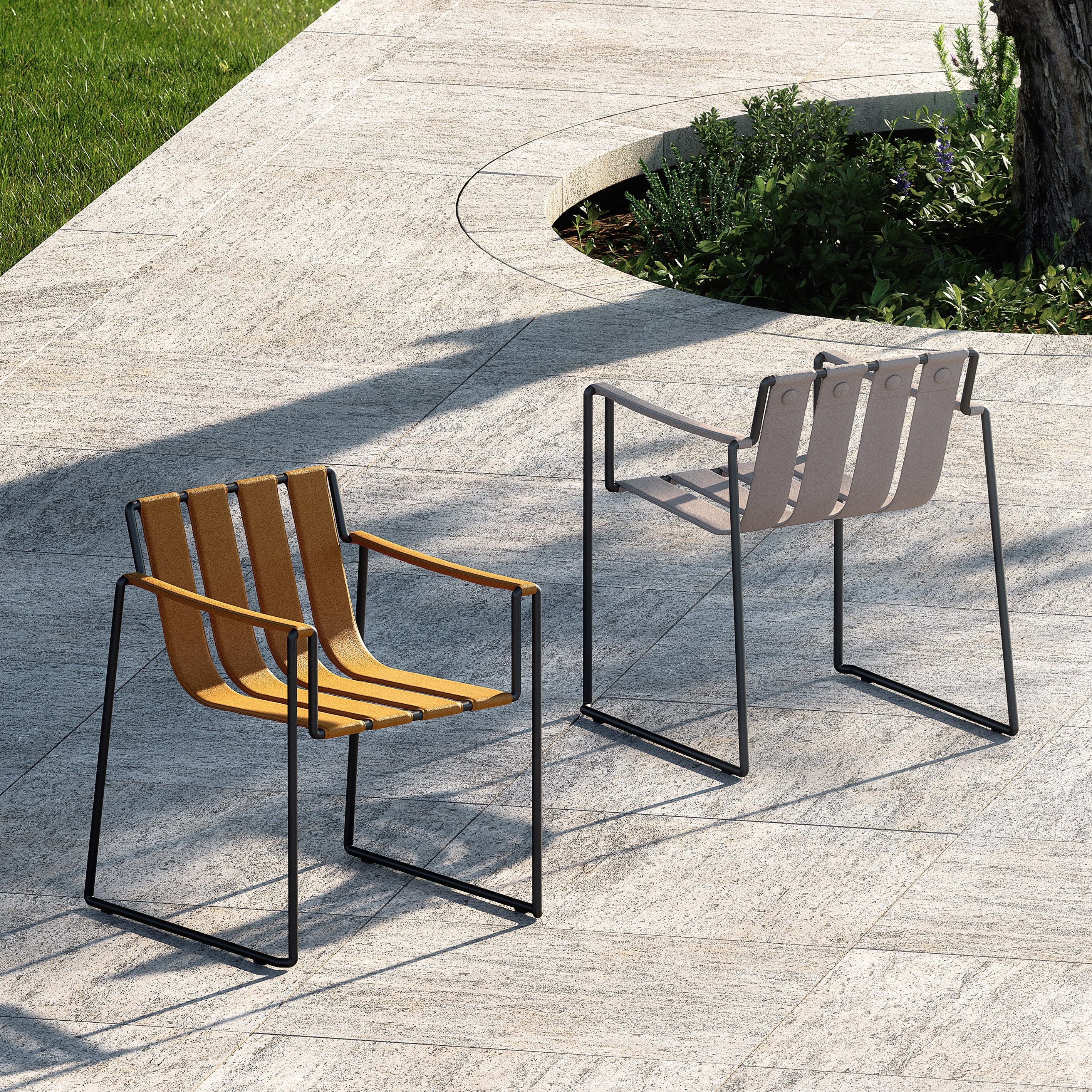 Садовое кресло из кожзаменителя с подлокотниками Royal Botania Strappy ARCH-00152367 - Вид №3