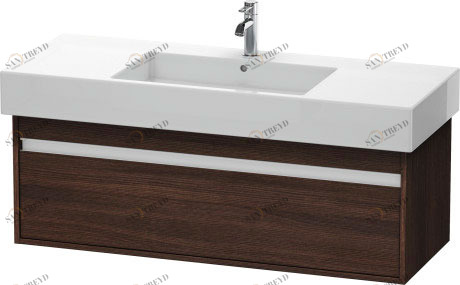 KT669205353 Тумбочка подвесная Ketho #KT6692 1200 x 455 мм Каштан темный, декор Duravit