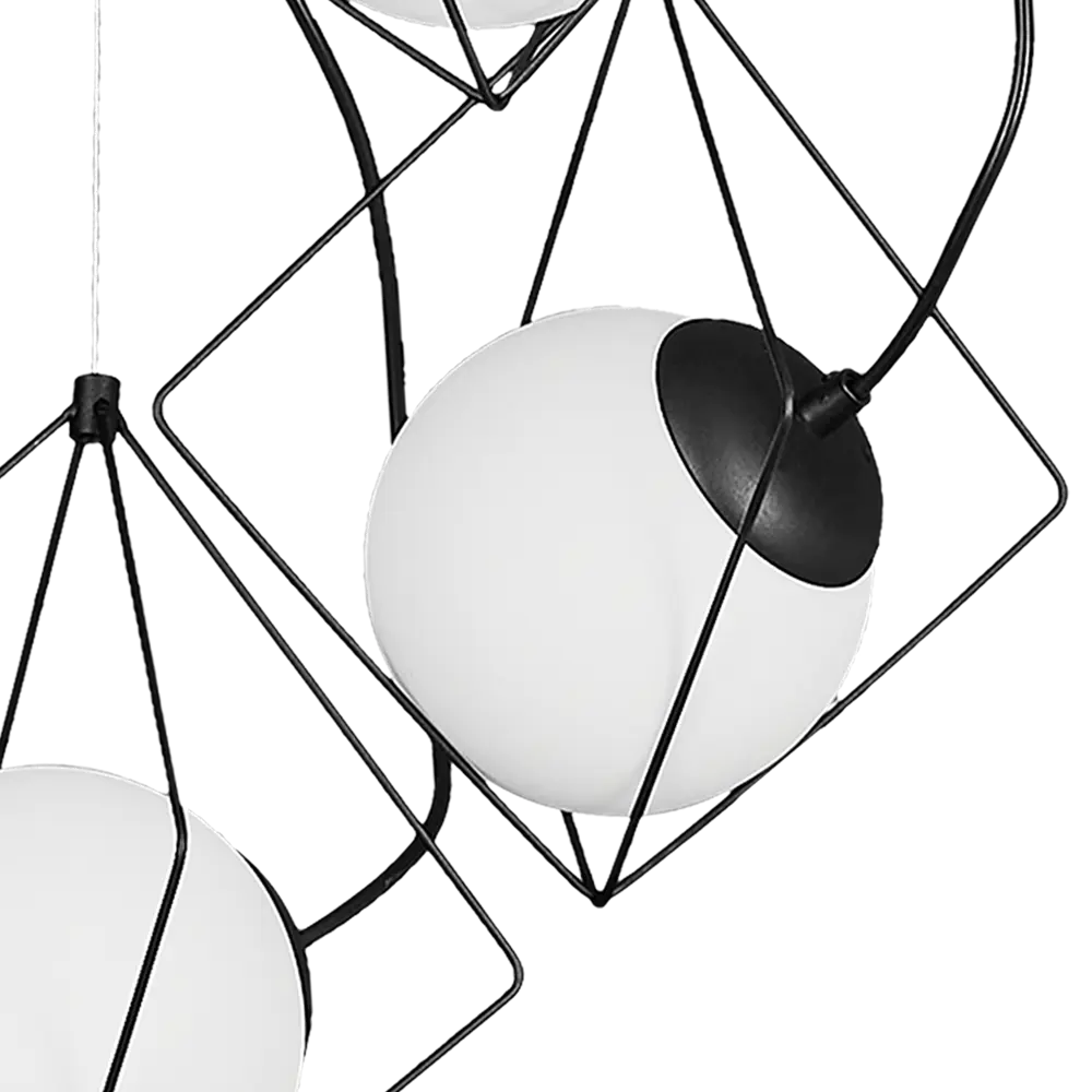 Люстра подвесная Vitaluce Офелия трио 3 лампы 9 м² цвет черный STLM-2152444 - Вид №5