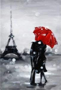 Картина на холсте 120х90 см "Французская любовь" EVENHOME КАРТИНЫ МАСЛОМ 129743 Белый;красный;черный;разноцветный