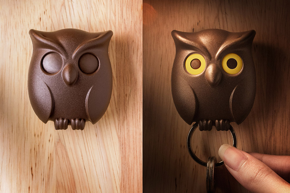 Держатель для ключей Night Owl коричневый Qualy QL10195BN - Вид №4