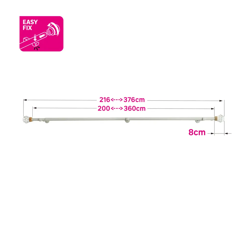 INSPIRE Двухрядный карниз Tulis для портьер и тюля 200-360 см 84407342 STLM-0049496 - Вид №4