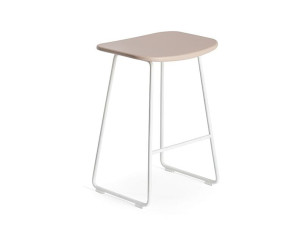 Низкий стальной табурет с сиденьем из полипропилена