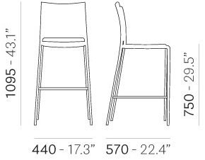 Pedrali Табурет высокий полипропиленовый с подставкой для ног Mya 716 - Вид №6