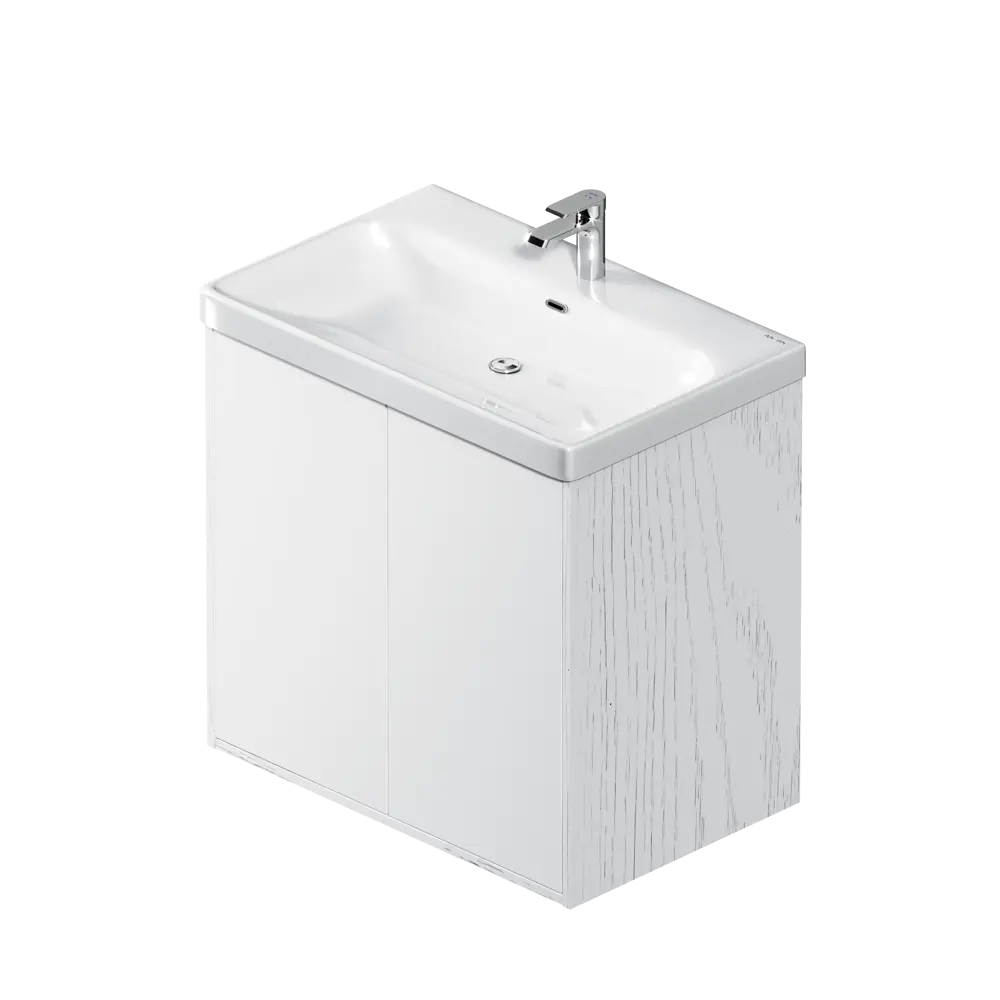 Тумба AM.PM Stern для ванной с раковиной 75 см белый/дерево 89430352 STLM-1571261