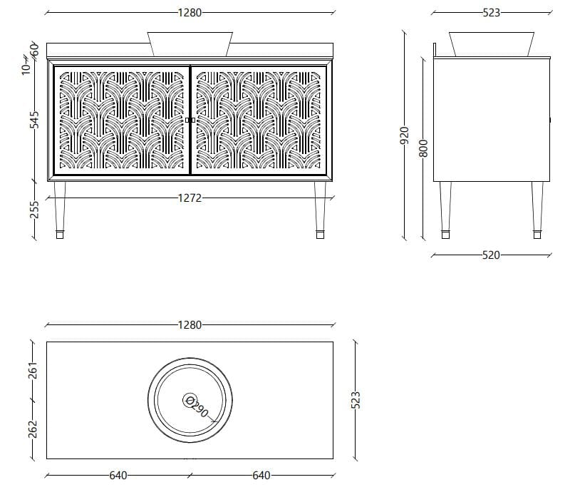Деревянный одноместный напольный умывальник с дверцами Park Avenue CORA 2A ARCH-00092113 - Вид №11