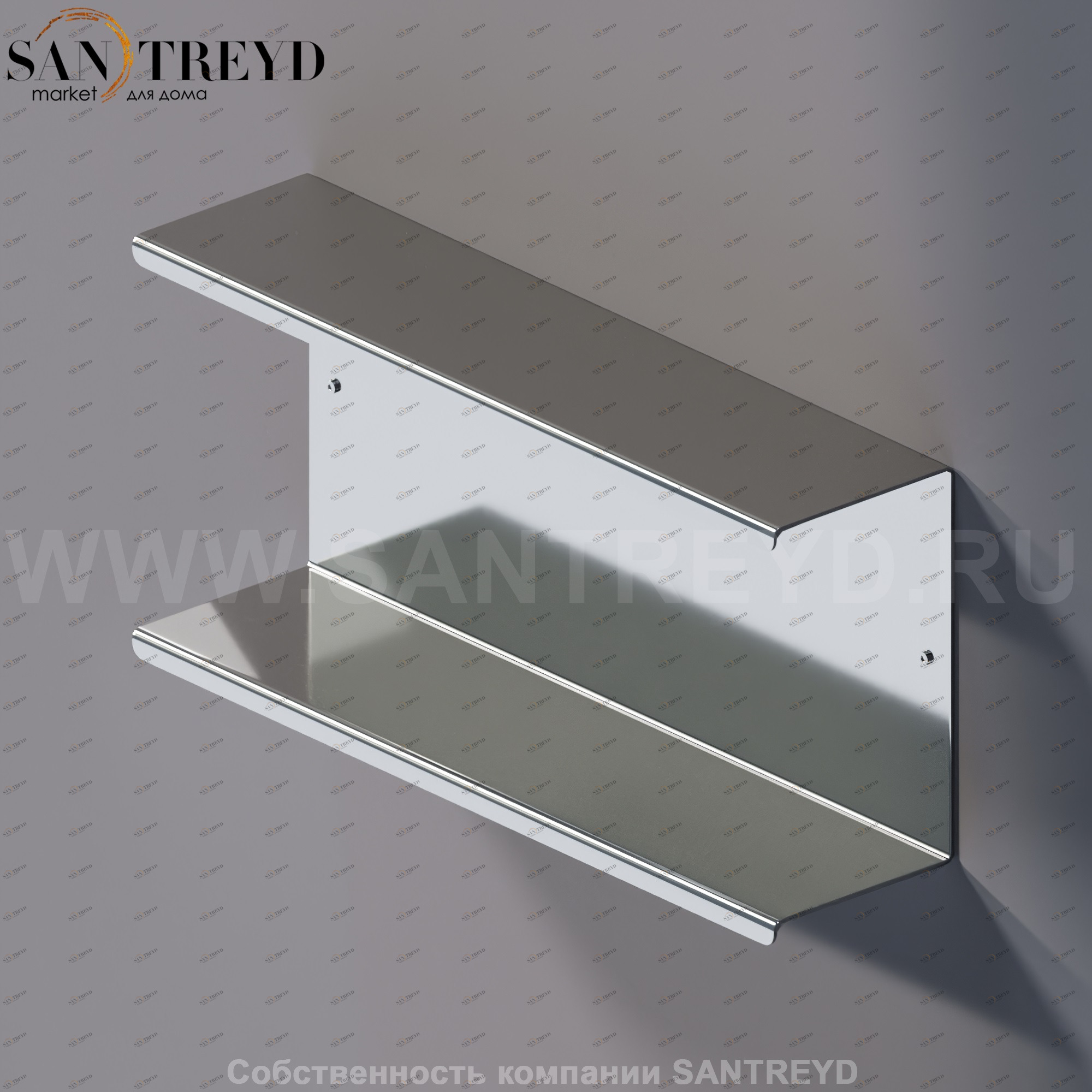 Agape MACH 2 Двойная полка 40 см хромированная AMC20923A