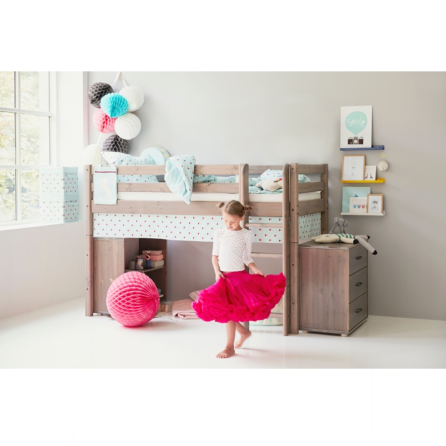 Кровать Flexa Classic с прямой лестницей, белая, 200 см 9010110201 - Вид №2