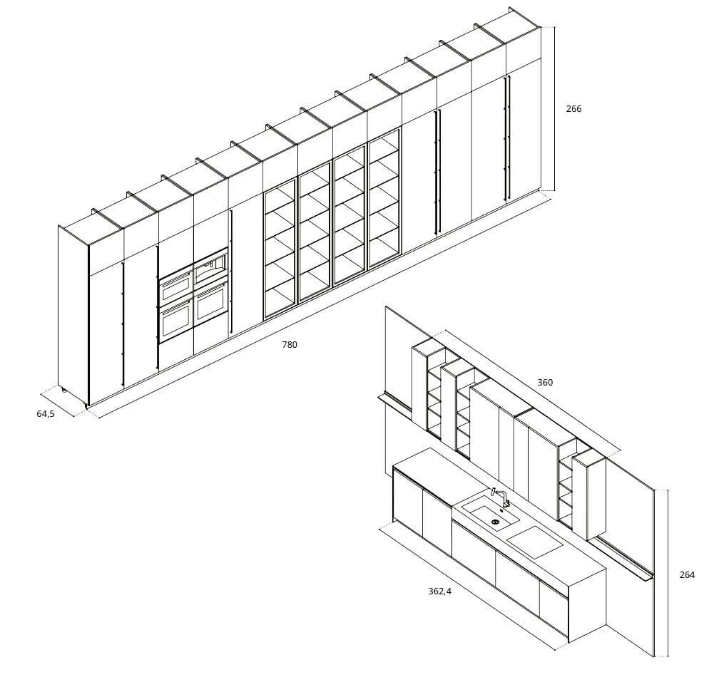 Встроенная кухня Febal Casa Modula ARCH-00033216 - Вид №58