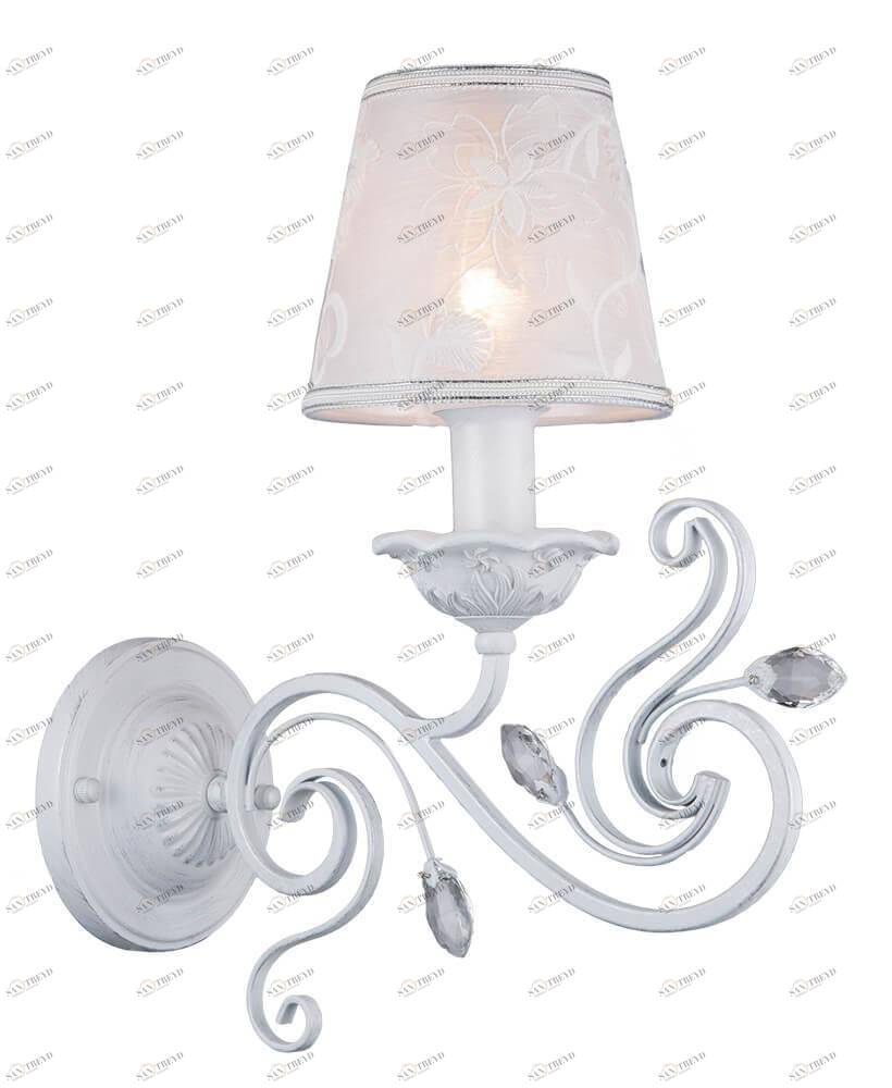 Бра с абажуром белое "Жасмин" 1002/1W-WS LUMIEN HALL ЖАСМИН 00-3930283 Белый 