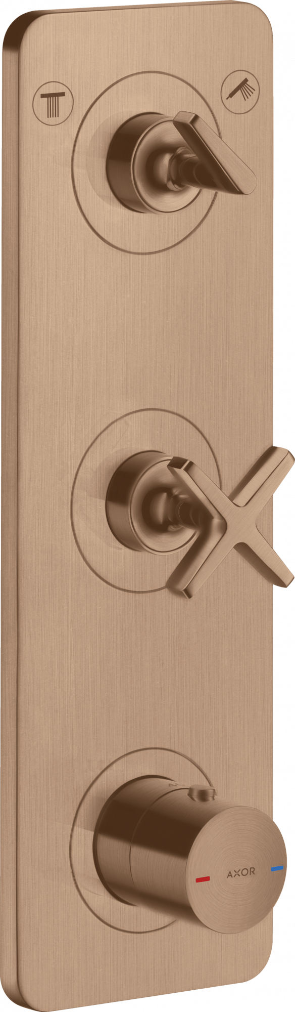 36703310 Термостатический модуль 380/120 для скрытого монтажа на 2 функции с пластиной AXOR CITTERIO E