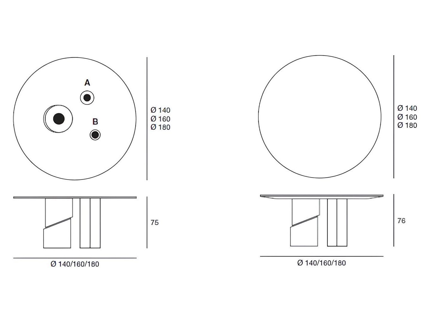 Круглый обеденный стол Pacini & Cappellini Goemon ARCH-00103814 - Вид №3