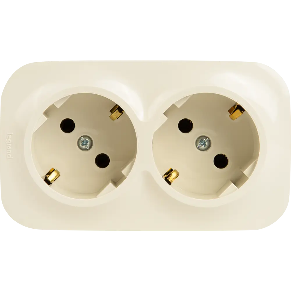 Двойная розетка Legrand Quteo для открытого монтажа с заземлением 84793454 STLM-1102083