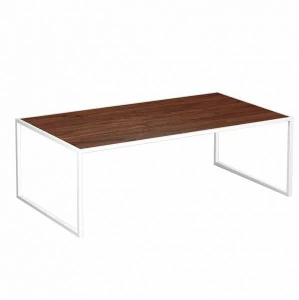 Журнальный столик прямоугольный американский орех с белыми ножками 100 см London lite white INTELLIGENT DESIGN  260863 Белый;орех;коричневый