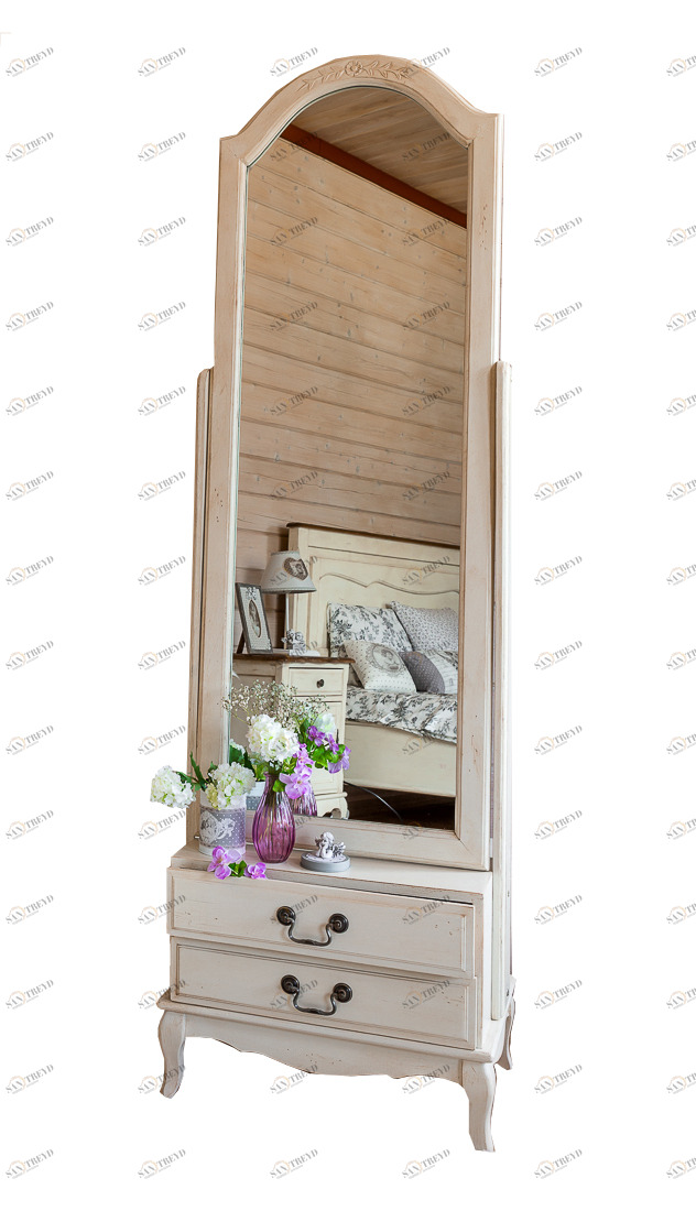 Зеркало напольное в полный рост с ящиками Mobilier de Maison ДОМАШНЯЯ ОБСТАНОВКА MOBILIER DE MAISON 017209 Белый Santreyd 