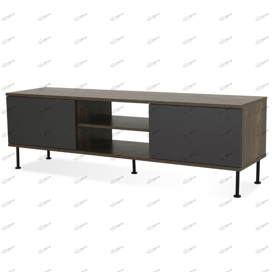 Тумба под ТВ Tenzo Daxx, меламин/металл, 52х163х43 см, серо-коричневая 7162334