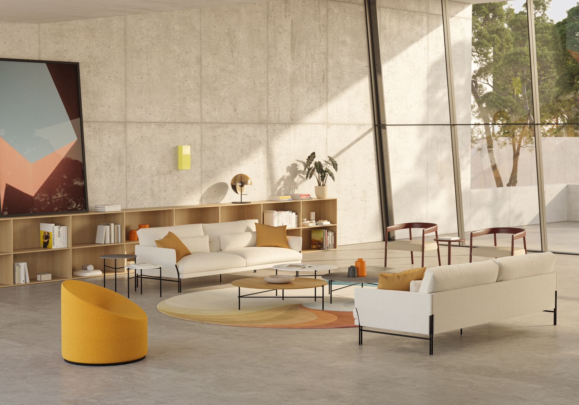 4-местный тканевый линейный диван Omelette Editions Majestic ARCH-00048827 - Вид №4