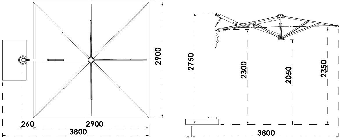 Scolaro Parasol Регулируемый зонтик с боковой стойкой Galaxia Asc  - Вид №9