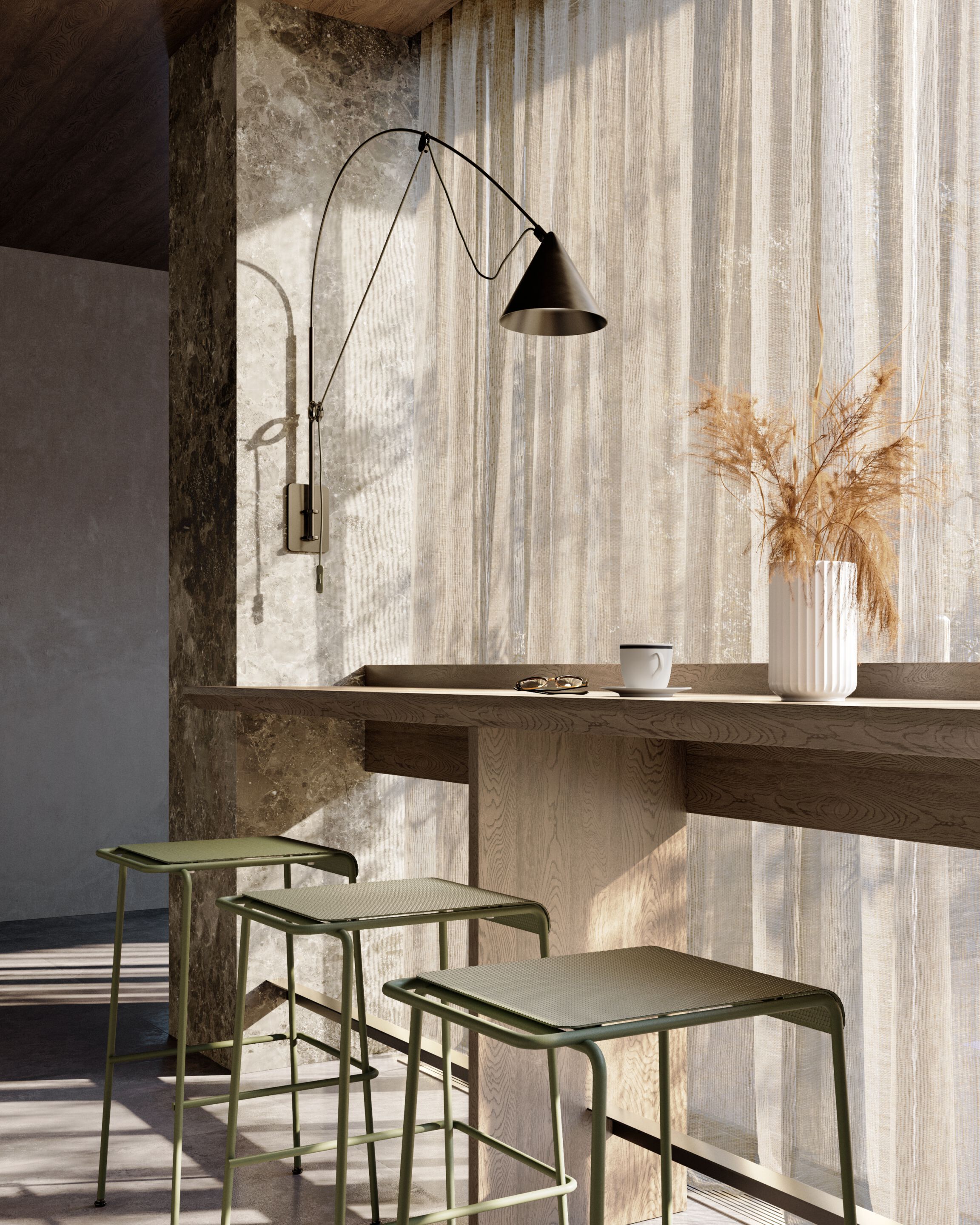 Высокий стул из нержавеющей стали с подставкой для ног Kastel Koki ARCH-00072557 - Вид №12