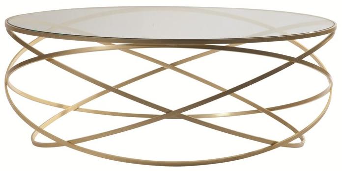 Roche Bobois Круглый журнальный столик из стали и стекла sun-id-1485379 - Вид №1