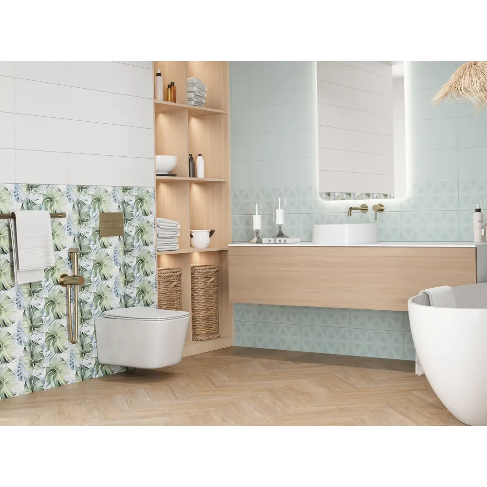 Плитка настенная Mersey Monor A0554G24102 20x40 см 1.6 м² матовая цвет мята 89352892 STLM-2158880 Santreyd - Вид №7