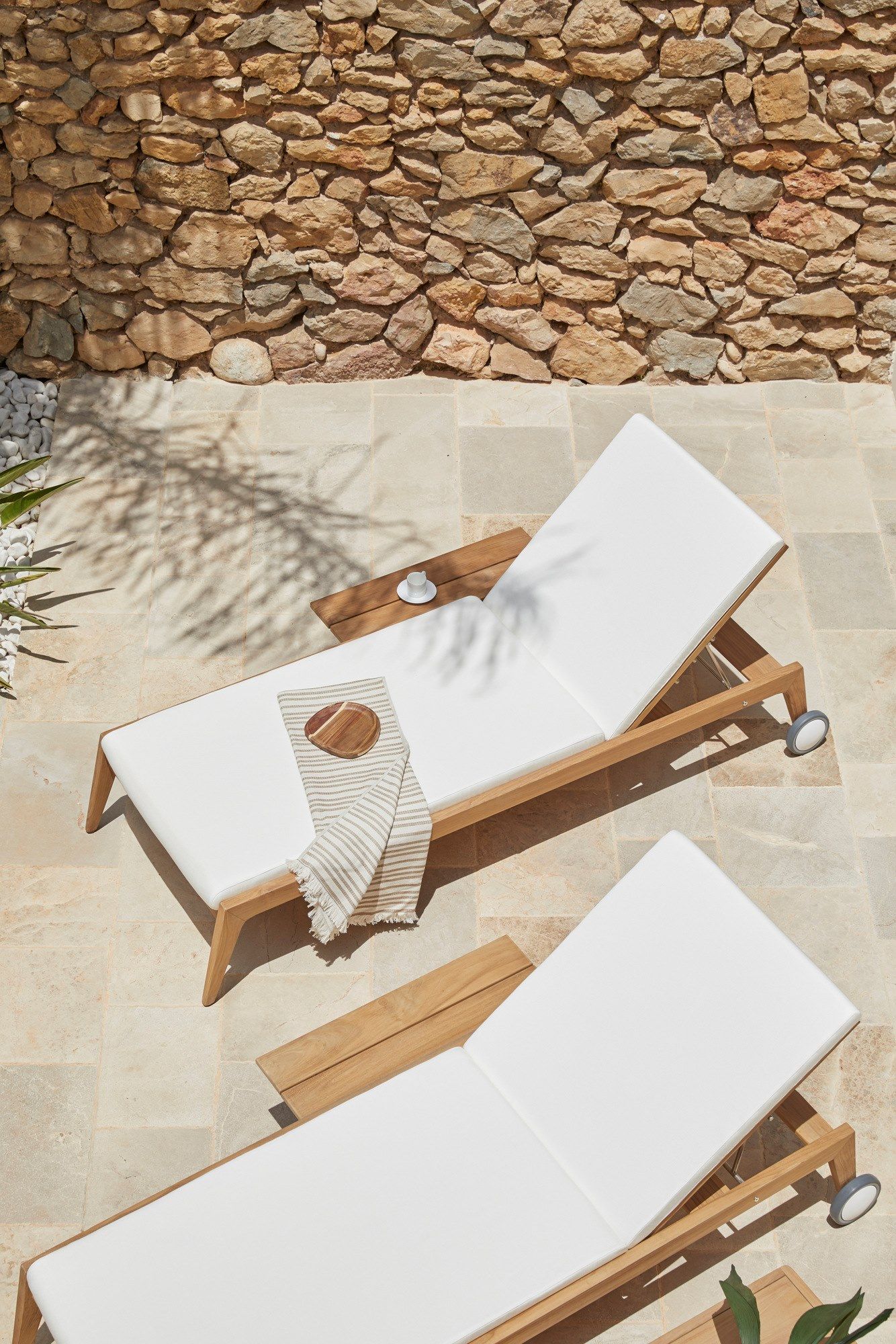 Садовая кровать с откидной спинкой из тикового дерева с колесами POINT Paralel ARCH-00036556 - Вид №2