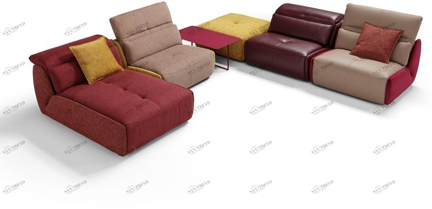 Egoitaliano Модульный кожаный диван с электроприводом Selfy sun-id-1432085