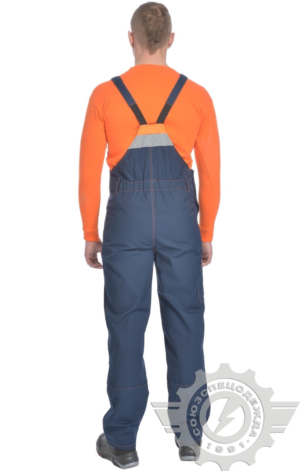 69081 Костюм "Импульс" темно-синий-серый-оранжевый с СВП  Летняя спецодежда  размер 60-62/170-176  - Вид №4