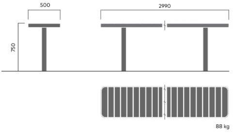 VESTRE Стол для общественных мест из стали и дерева Forum sun-id-1346174 - Вид №9