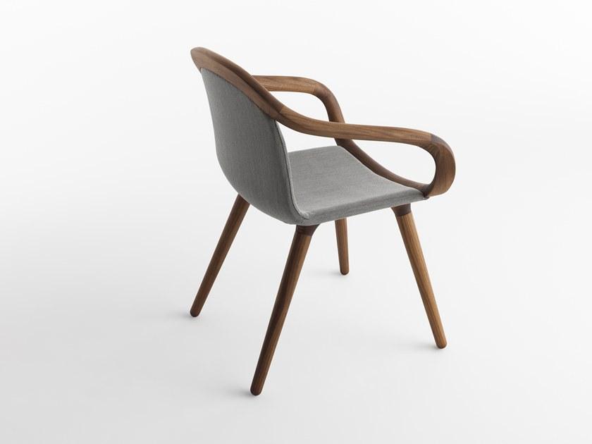 Casamania & Horm Стул из орехового дерева, обитый кожей или тканью, с подлокотниками sun-id-1492474 - Вид №3