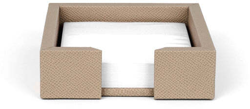 Держатель для бумаг - 11,7X11,7XH3,5 см / плетеная кожа_серо-коричневый