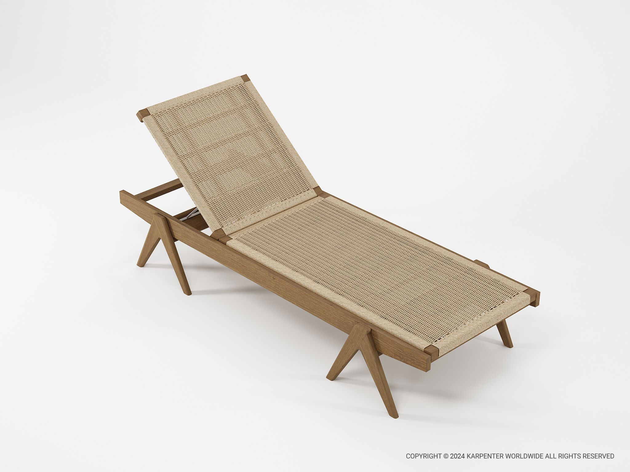 Садовая кровать с откидной спинкой из тикового дерева KARPENTER Tribute Outdoor ARCH-00043048