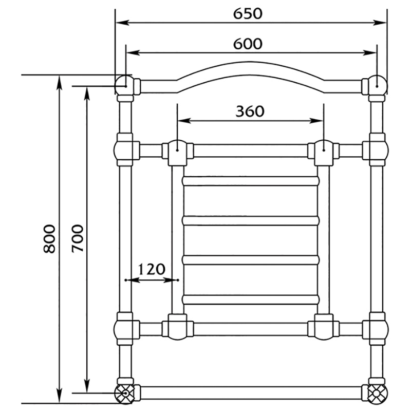 Полотенцесушитель MIGLIORE Edward ML.EDW-HY.600.DO 60 x 80 см - золото  - Вид №1