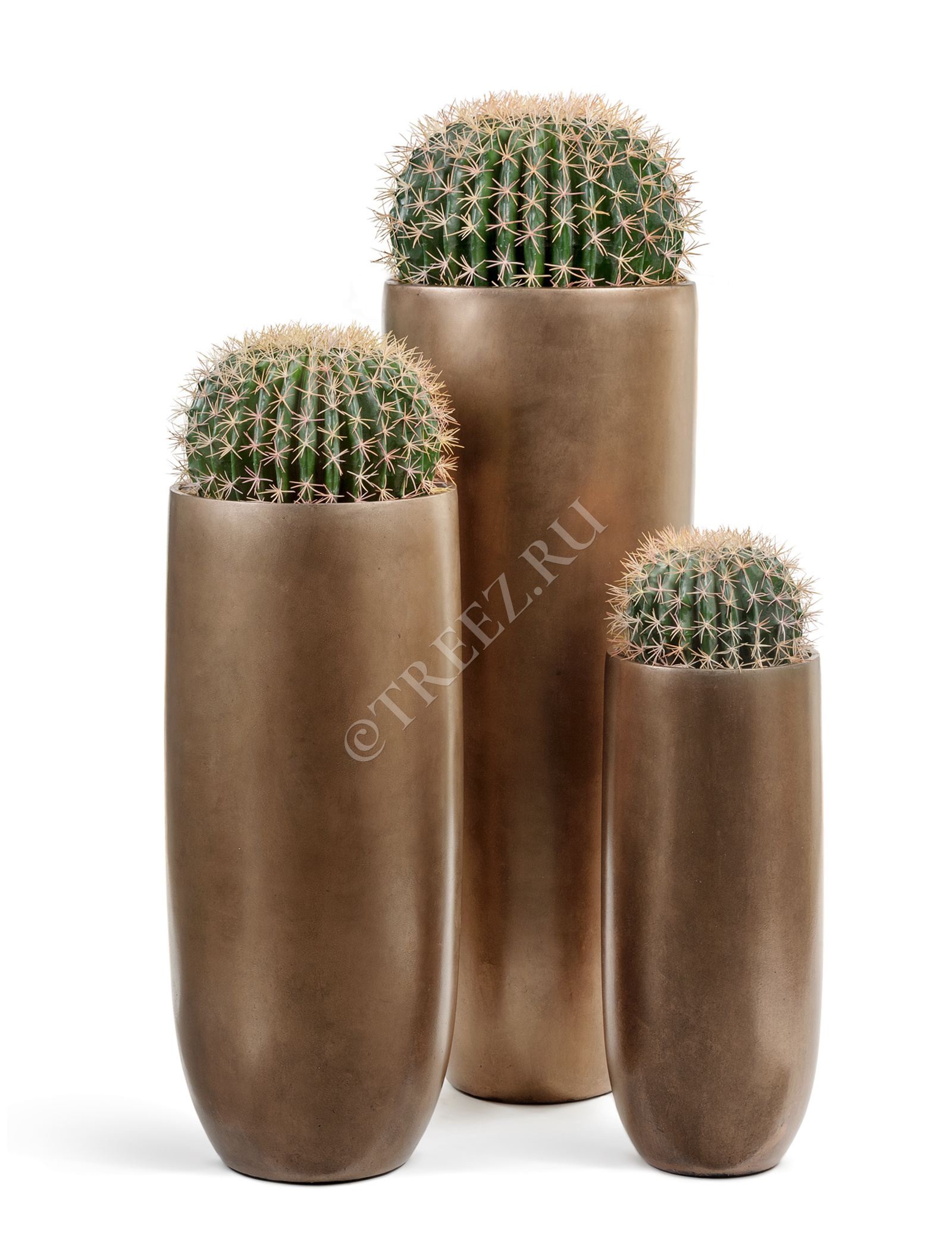 41.3319-04-021-BRS-120 Кашпо  Effectory - серия Metal - Высокий конус Giant - Тёмное матовое золото Цветочная коллекция  - Вид №5