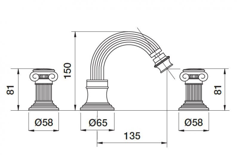 Смеситель для биде Cezares OLIMP-BBS2-01-O - Вид №1