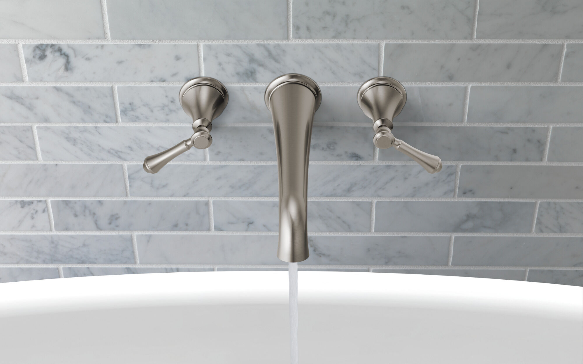 T5797-SSWL Настенный наполнитель ванны Delta Faucet Traditional Нержавеющая сталь - Вид №1