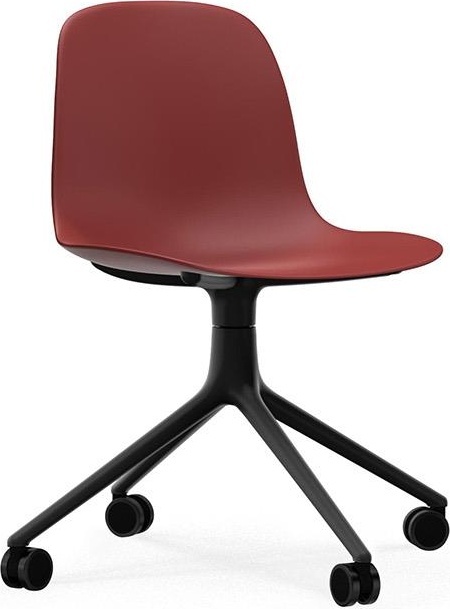 605010 Кресло Swivel 4W Black Aluminium / Red Normann Copenhagen Form