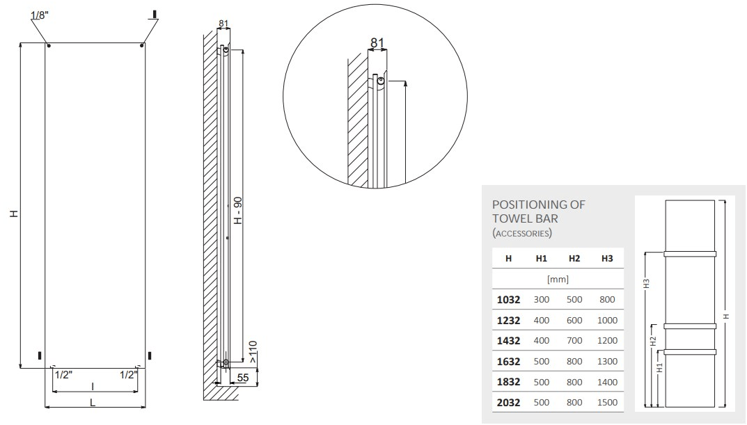 CORDIVARI Вертикальный панельный радиатор для горячей воды Neo design sun-id-1455074 - Вид №2
